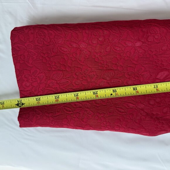 Chapter One Women’s Red Floral Damask Long Overcoat Size 10 - Picture 11 of 16